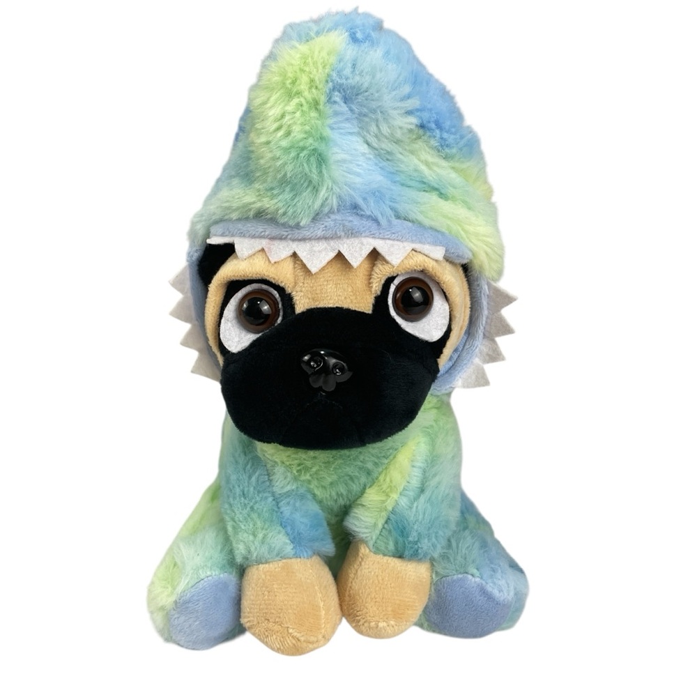 Mastermind Toys Plush Pug in Shark Costume with Hoodie